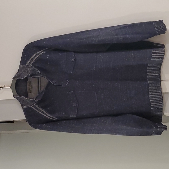 XL J.L.Powell Henley Pullover Blue